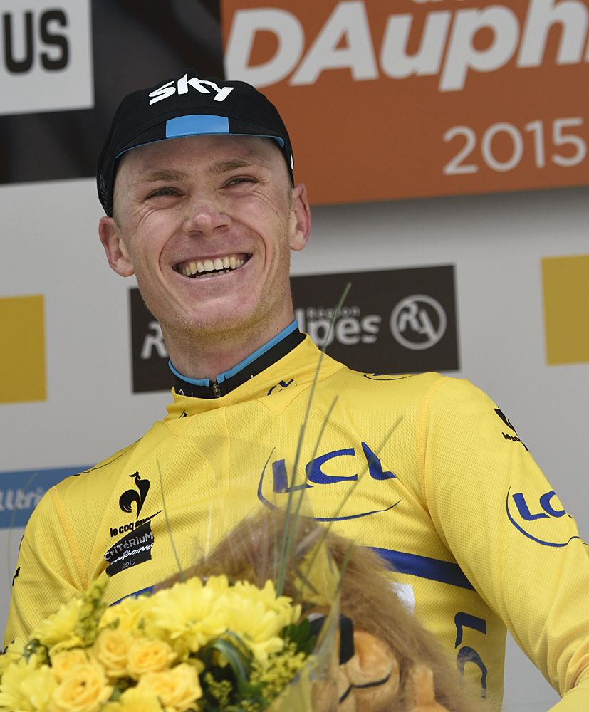 Chris Froome (Team Sky) secures the overall title at the Criterium du Dauphine