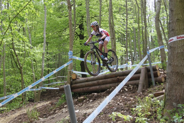 Kate Courtney on course at Albstadt Germany World Cup, 2013.