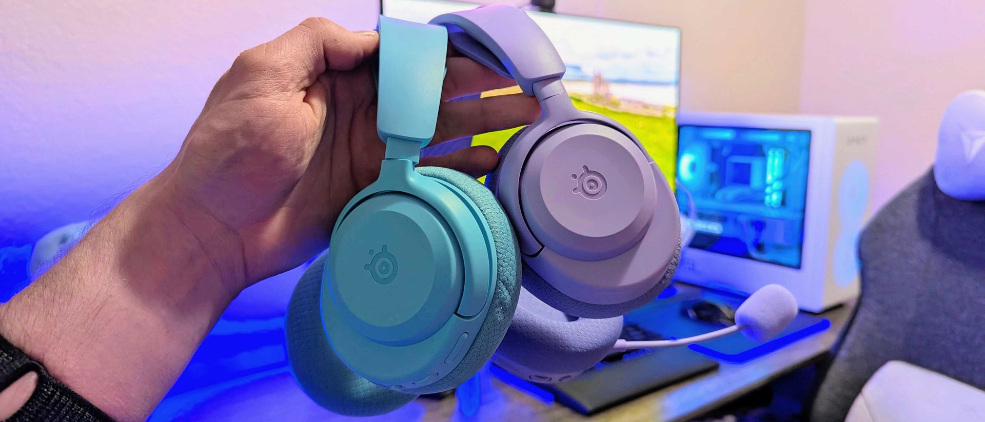 SteelSeries Arctis Nova 3X Wireless over-ear gaming headset Lichtblauw