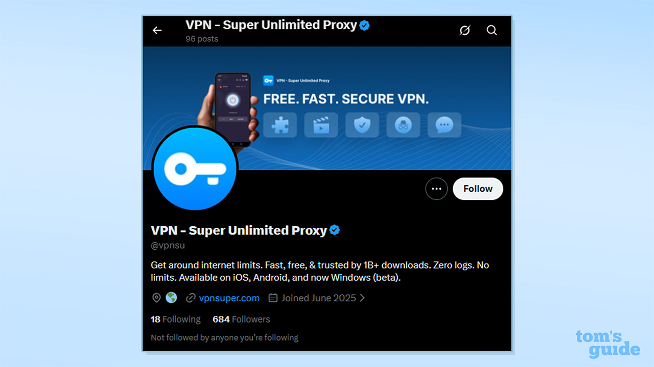 Screenshot of VPN - Super Unlimited Proxy X account