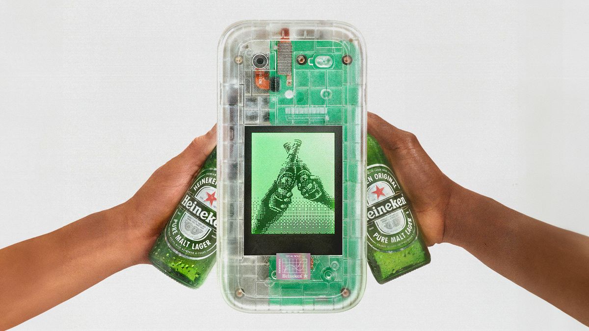 HMD and Heineken combine for a flip phone that's boring on purpose