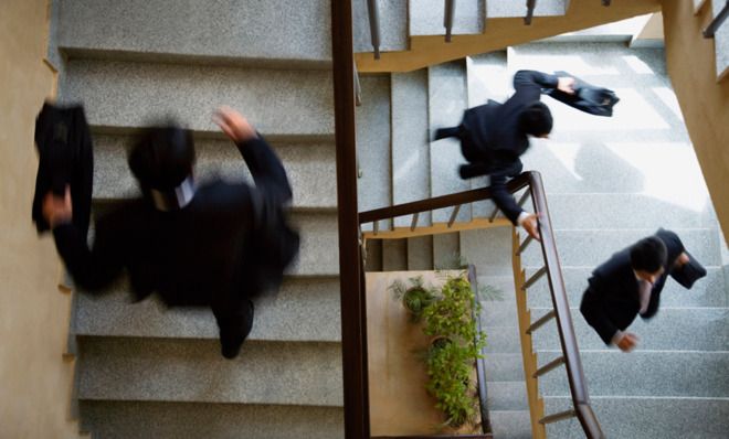 Businessman stairs