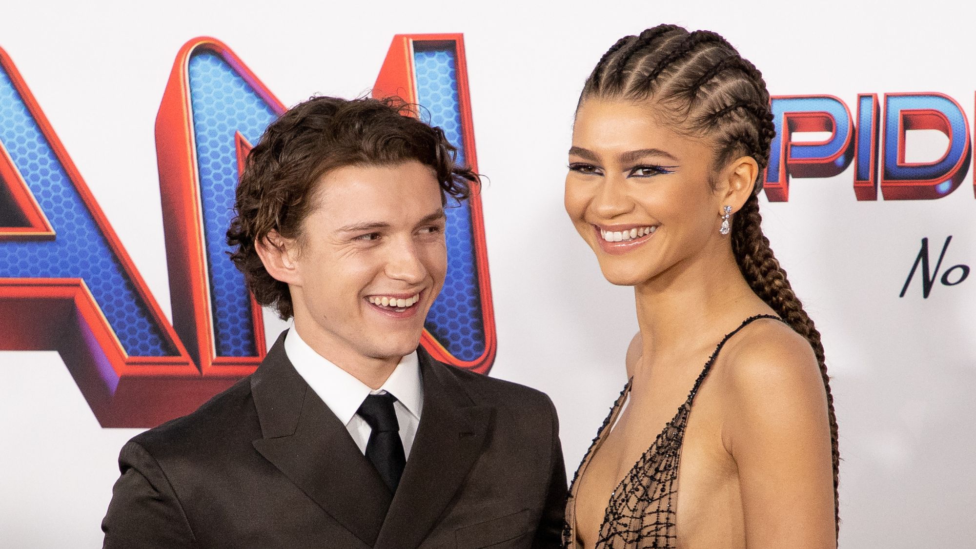 Zendaya and Tom Holland attend the 'Spider-Man: No Way Home' Los Angeles premiere