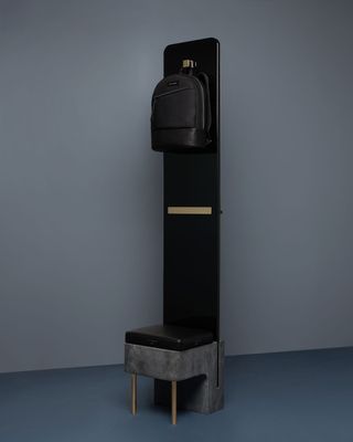 Black stand with bag hook & seat