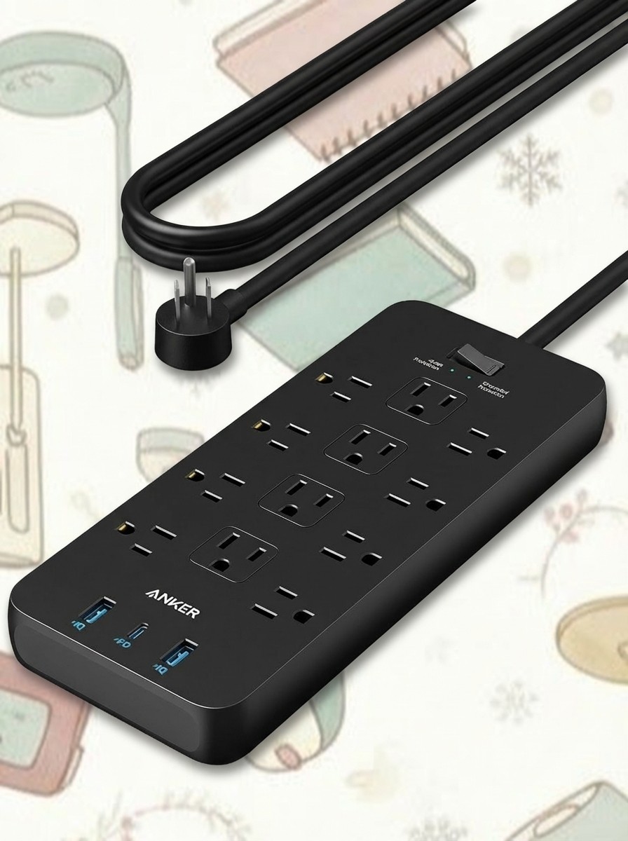 Anker Power Strip Surge Protector With 12 Outlets, 2 USB-A, 1 USB-C Port, 5ft Cord, 20W PD