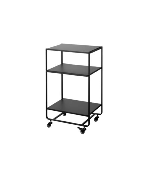 Yamazaki Black Steel Rolling Utility Cart