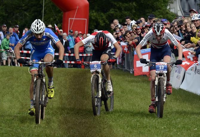Reto Indergand (Switzerland) sprints to 7th in the U23 race