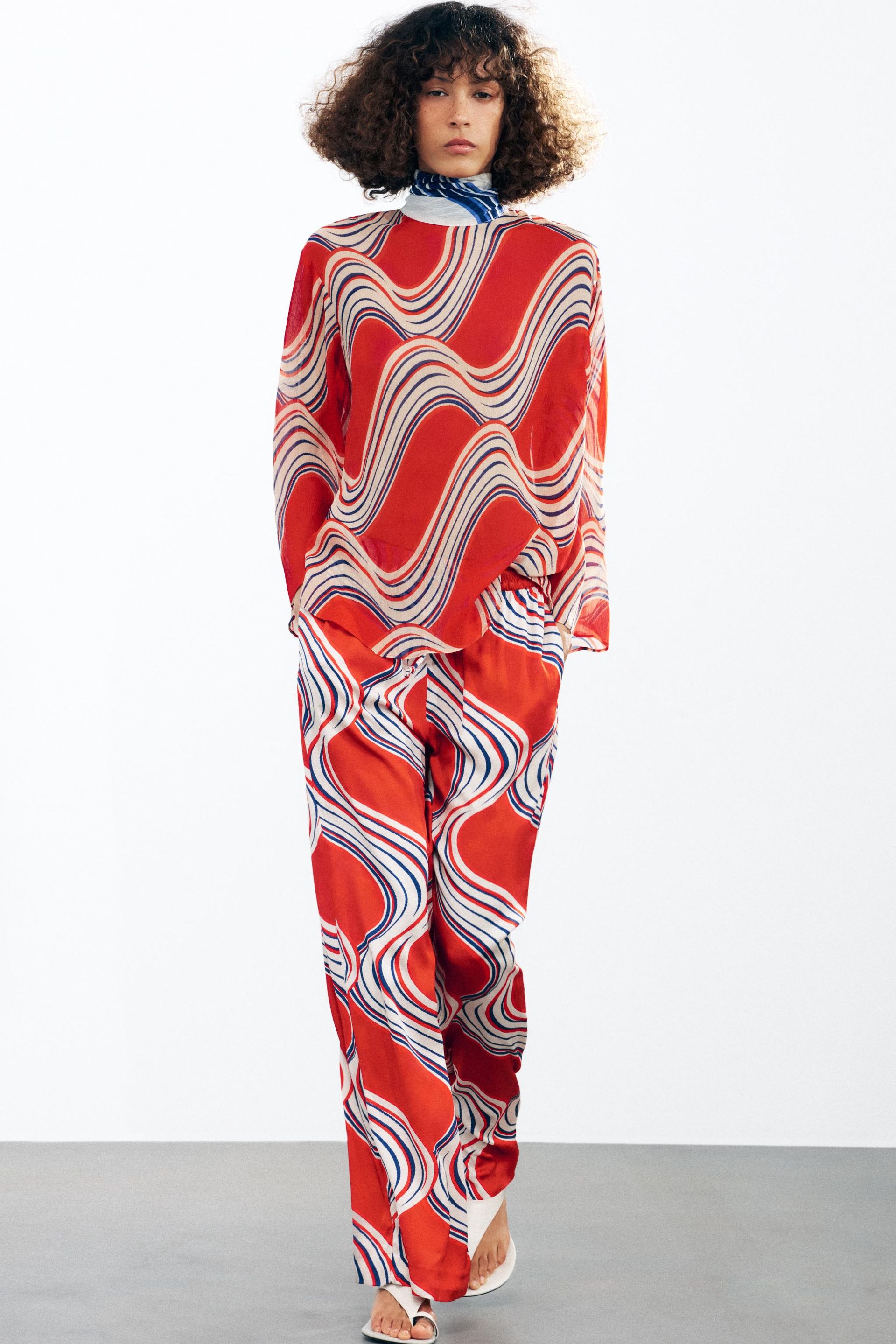 Zw Collection Printed Pajama Pants