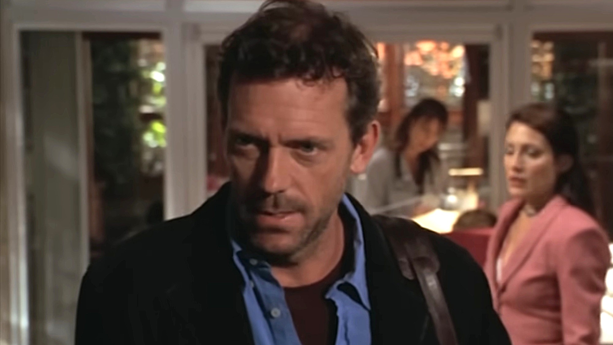 Hugh Laurie is shown as Gregory House in a scene from House.
