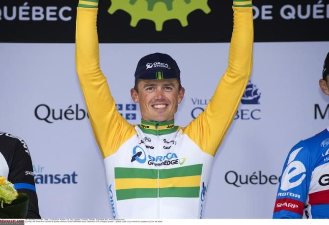 2014 Grand Prix Cycliste de Qu&eacute;bec winner Simon Gerrans (Orica-GreenEdge)