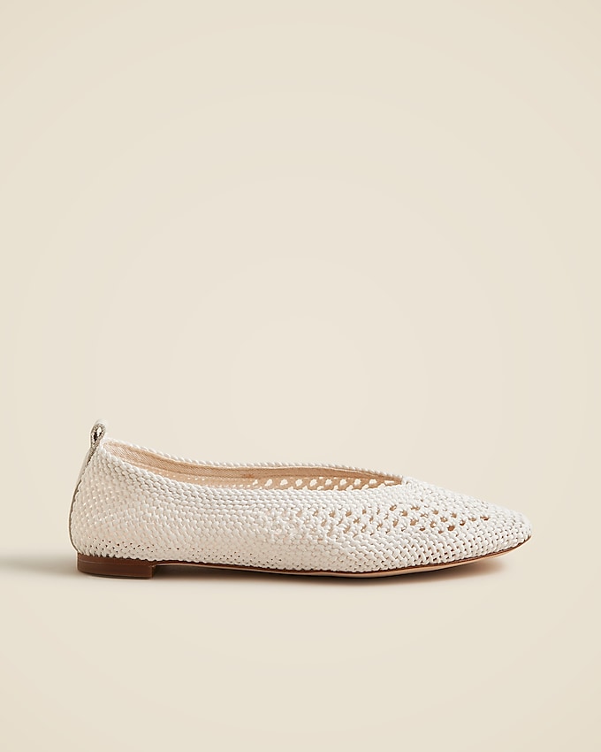 Square-Toe Crochet Ballet Flats
