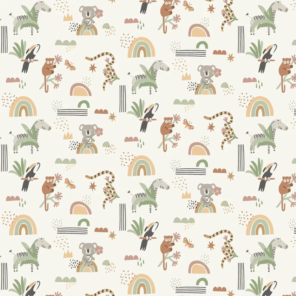 Abstract Animals by Albany - Sage / Beige - Wallpaper - 13351