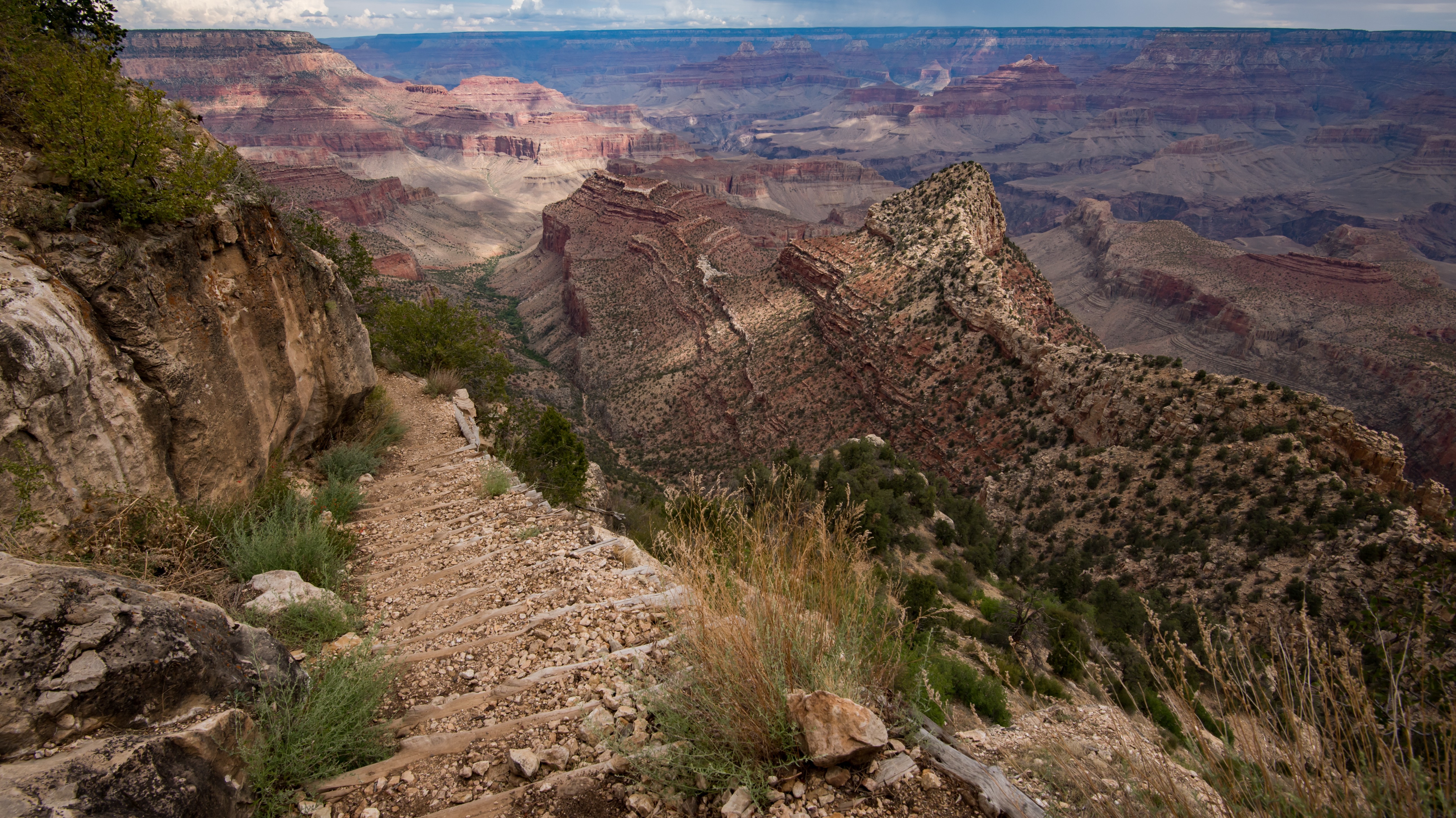 Steps of the Grand View trail in the Grand Canyon