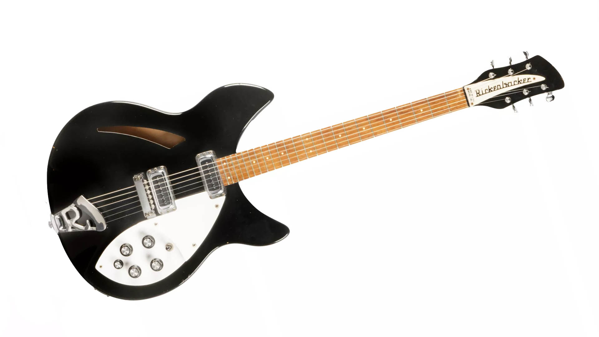 A photo of a Rickenbacker guitar.