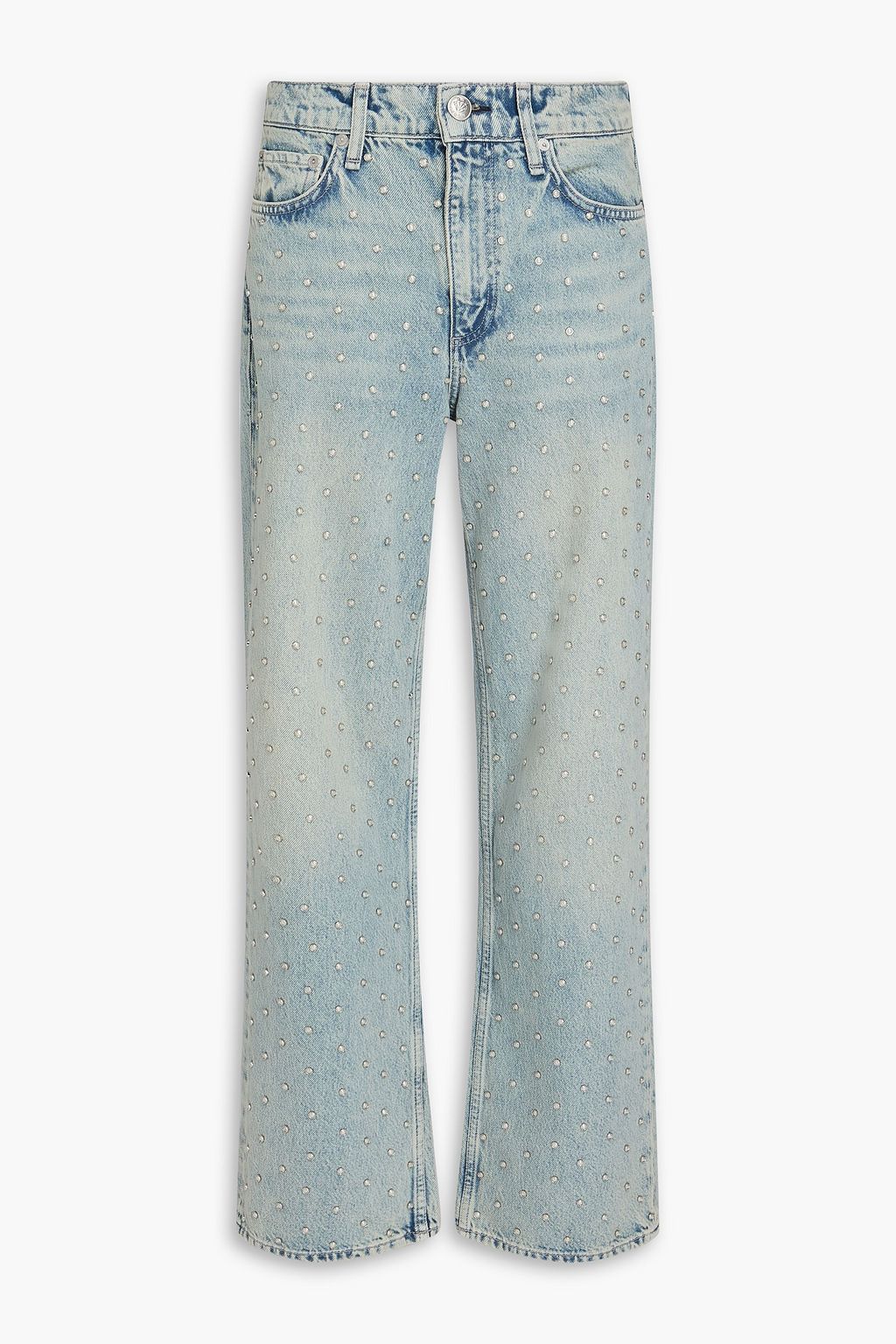 Shea Studded High-Rise Straight-Leg Jeans