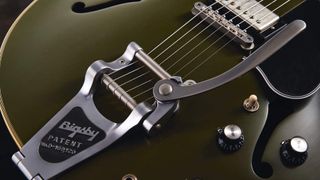 Close up of Bigsby on a Gibson ES-335