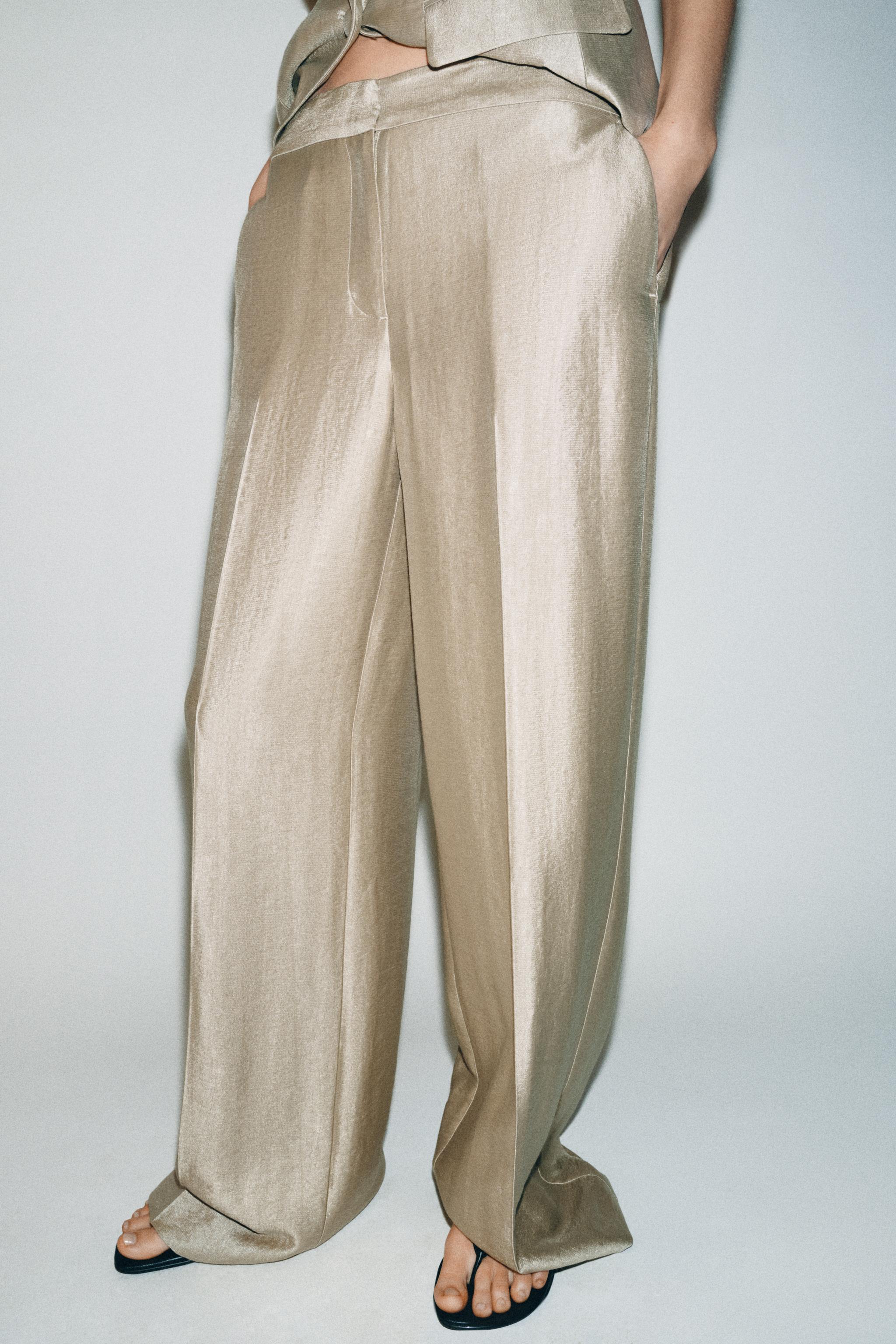 High-Waisted Straight Leg Pants