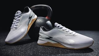 Reebok Nano X3 training shoes with kettlebell