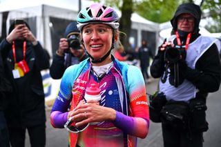 HUY BELGIUM APRIL 17 Race winner Katarzyna Niewiadoma of Poland and Team CanyonSRAM Racing re27th La Fleche Wallonne Feminine 2024 a 146km one day race from Huy to Huy UCIWWT on April 17 2024 in Huy Belgium Photo by Luc ClaessenGetty Images