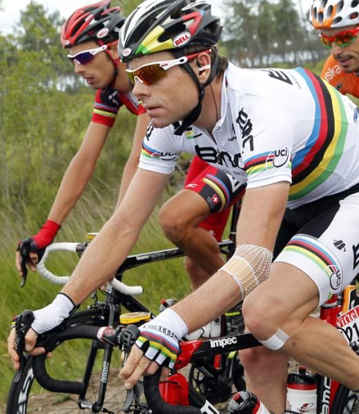Cadel Evans (BMC) battles through another stage
