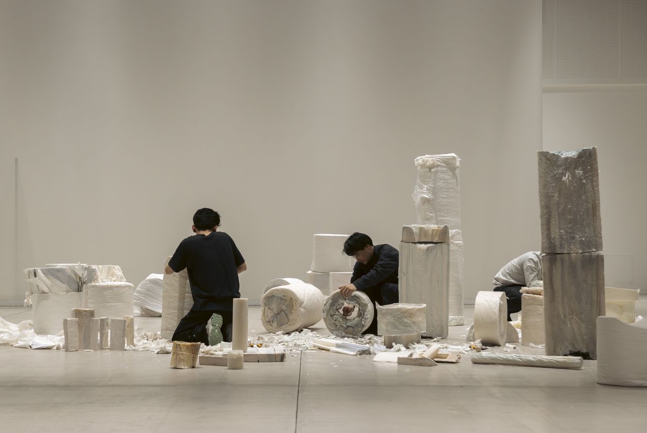 Issey Miyake making process for paper installation for Milan Design Week 2026