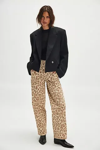 We the Free Jordy Leopard High-Rise Straight Pants