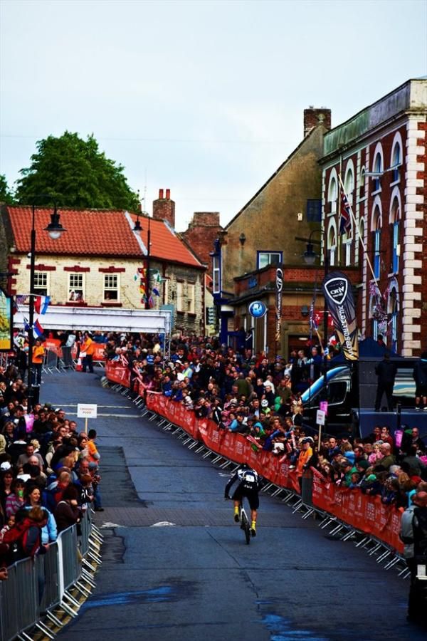 Spectators lined the pavement, as mountain bikers took over the streets of Pickering.