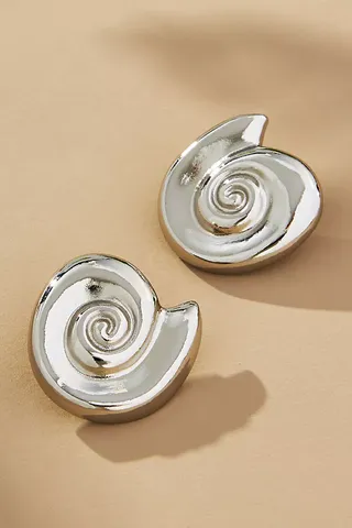 Shell Swirl Post Earrings