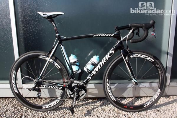 Tom Boonen's (Omega Pharma-Quick Step) Specialized S-Works Tarmac SL4 the day before Omloop Het Nieuwsblad.
