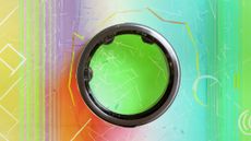 Oura Ring Gen 3 against colourful abstract background