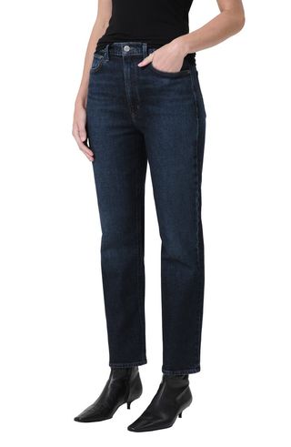 High Waist Stovepipe Jeans