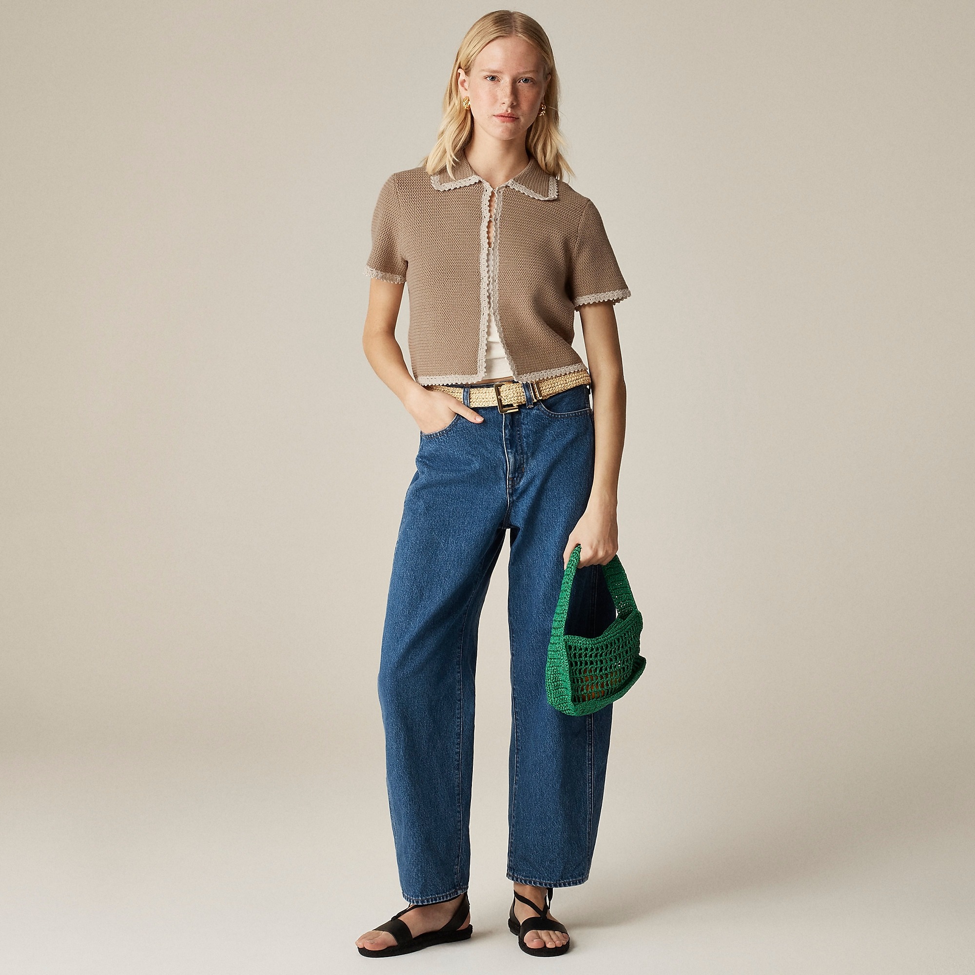 J.Crew, Crochet Short-Sleeve Cardigan