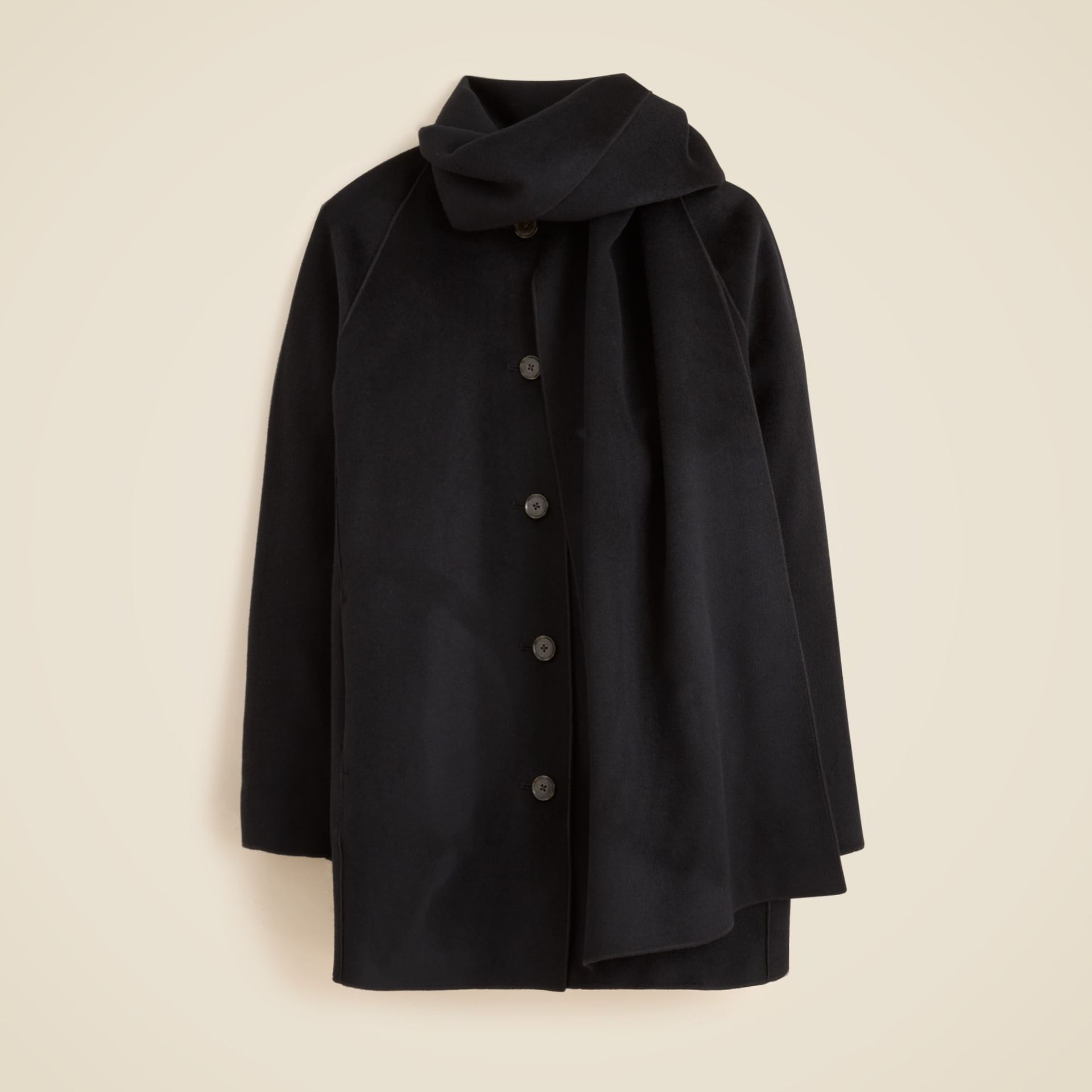 Scarf Coat in Drapey Wool Blend