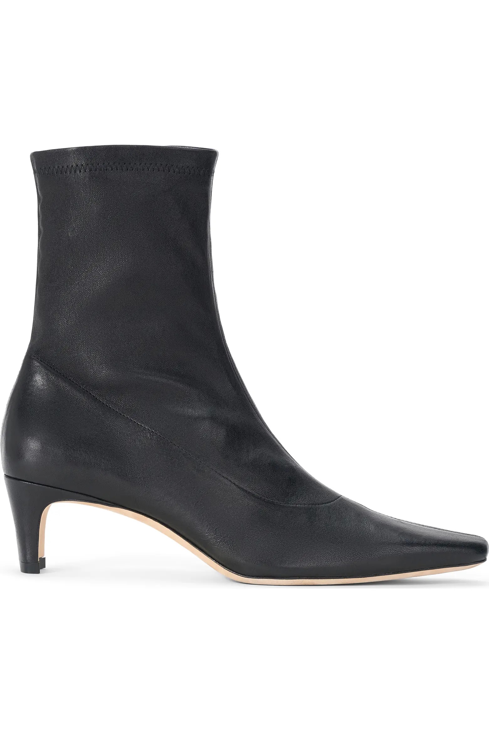 Staud black leather wally boots heeled
