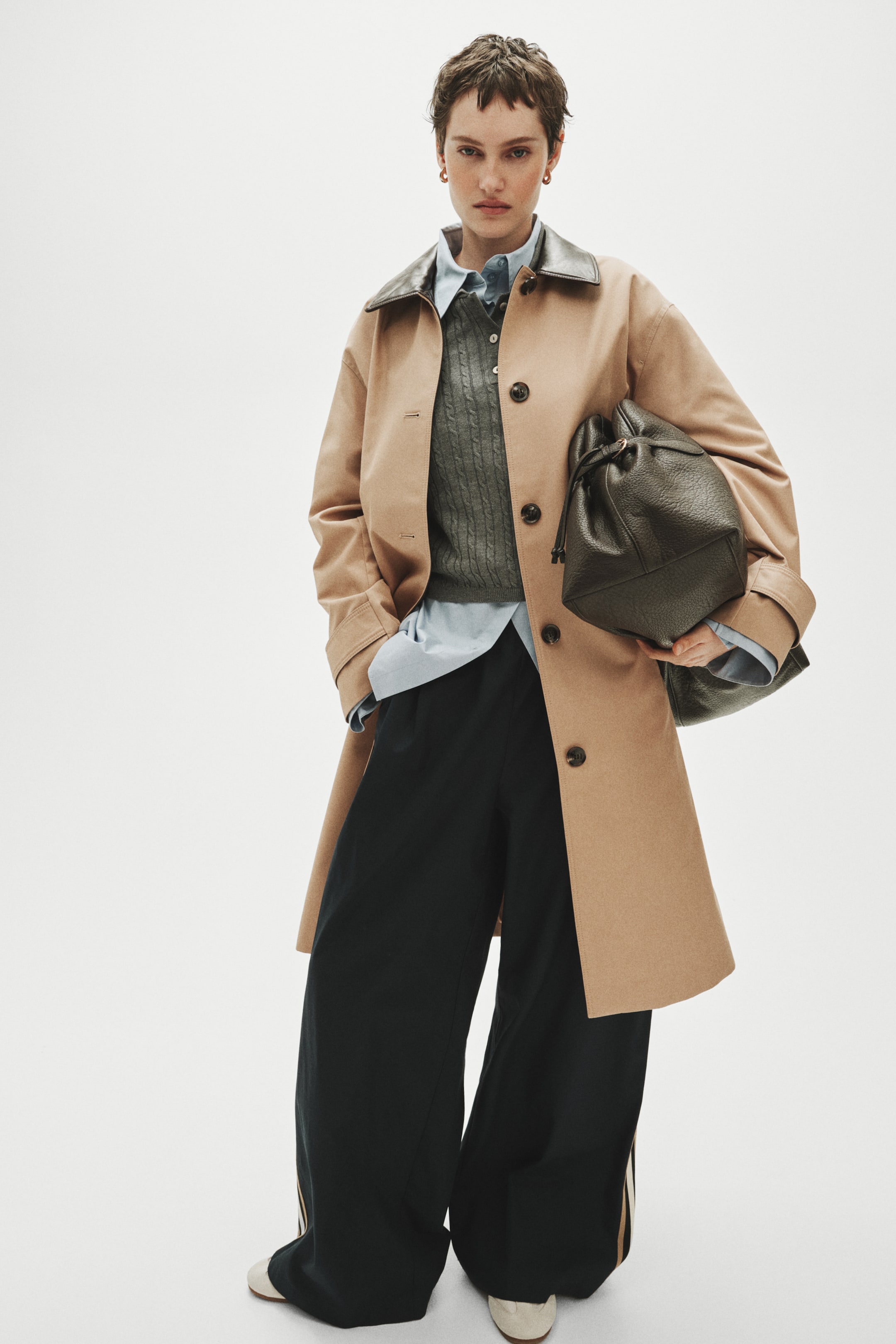 Twill Car Coat - Beige