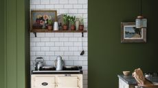 Green painted kitchen by Farrow & Ball