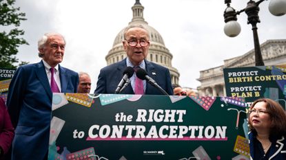 Senate Democrats back contraception rights in front of U.S. Capitol