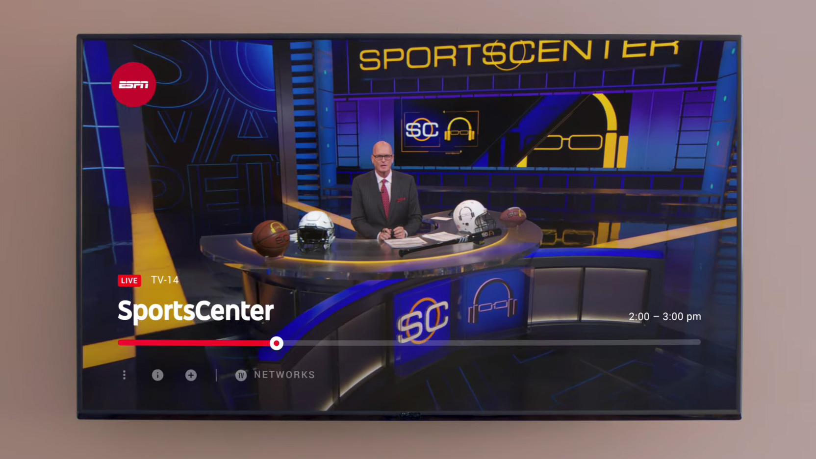 YouTube TV showing SportsCenter with Scott Van Pelt