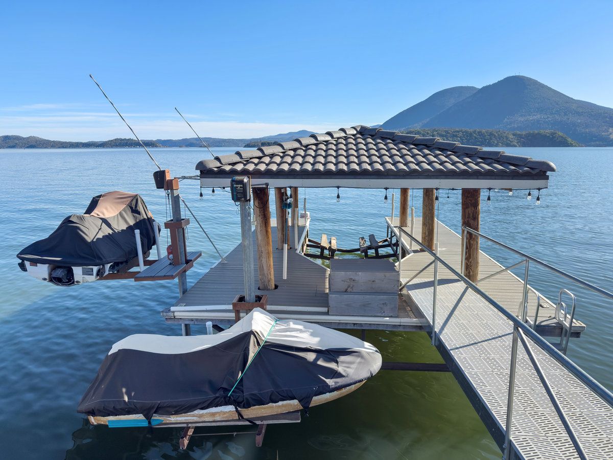 Boat dock at a lake in California