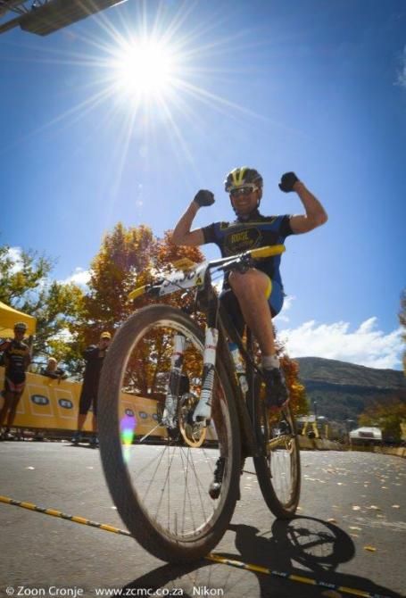Steffen Thum was happy with sixth place after racing 35km without a saddle