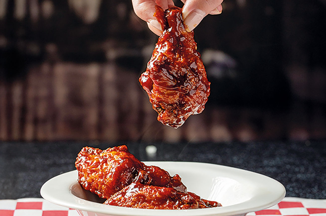 barbecued chicken wings