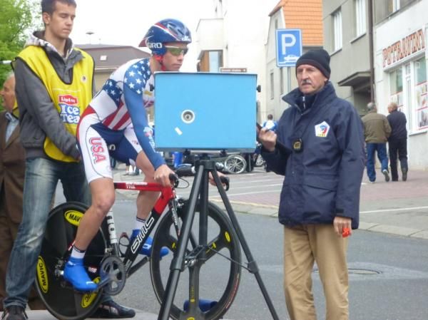 A US rider gets ready for the off