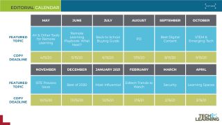 2020-2021 editorial calendar