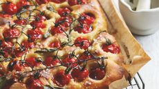 Cherry tomato and basil oil focaccia