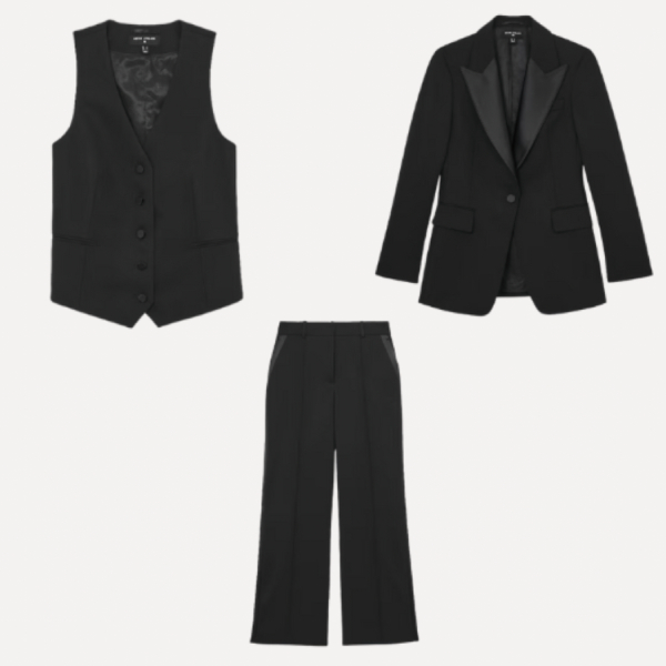 Petite Atelier Single-Breasted Tuxedo Blazer