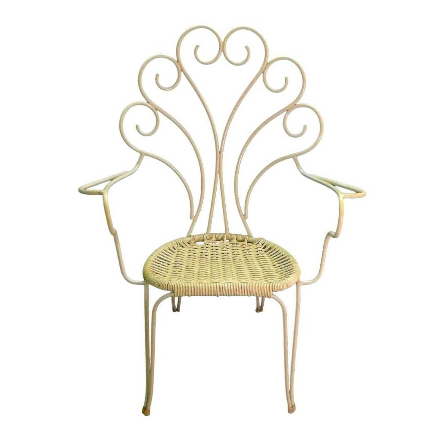 A vintage yellow collectible garden chair from Vinterior