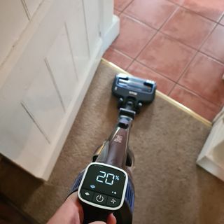 Switching from tile to carpet with the Shark IZ300UK Anti Hair Wrap Cordless Stick Vacuum Cleaner