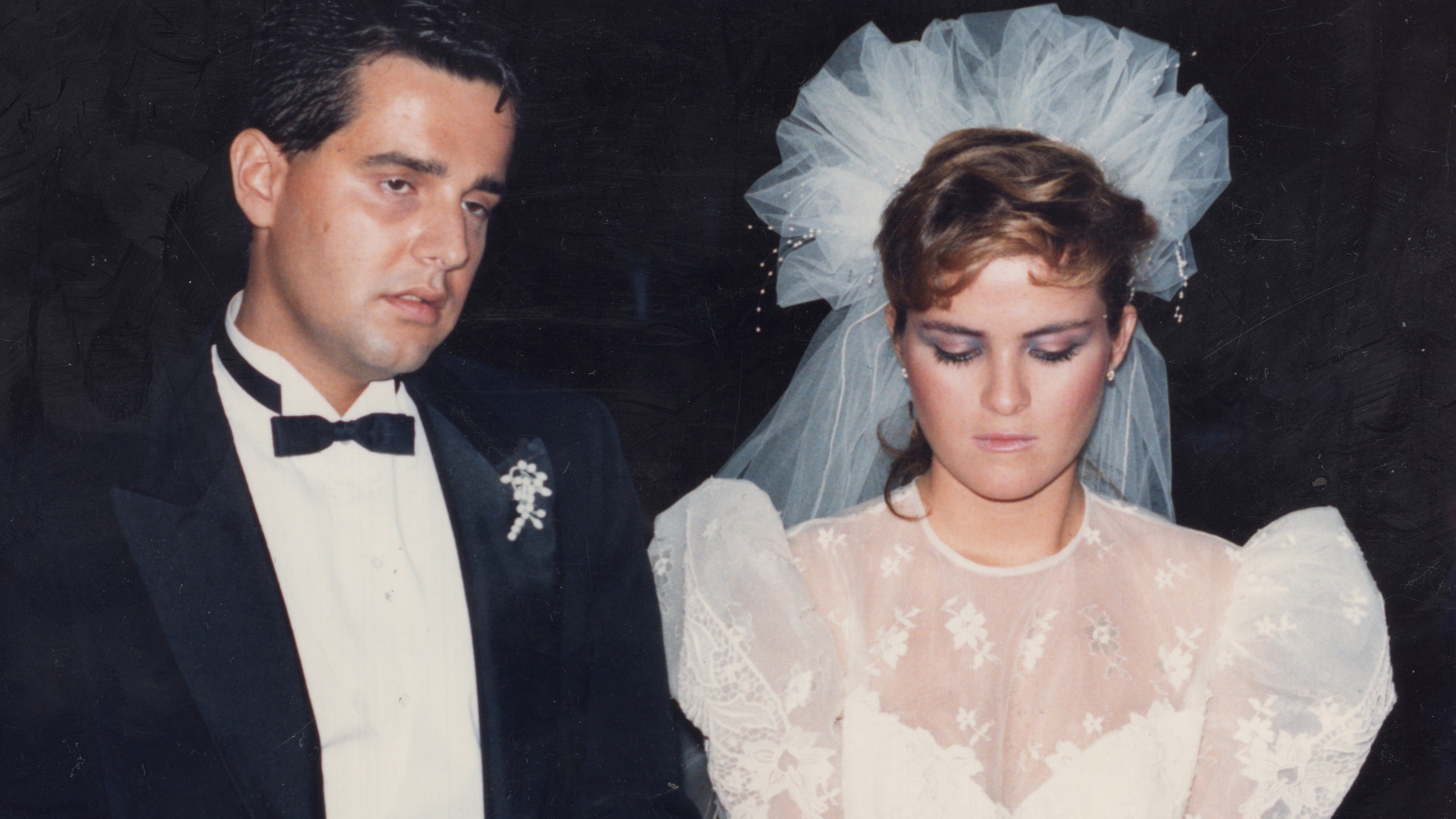 Image taken in the 1980s of a young couple getting married.