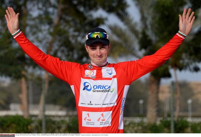 Race leader Leigh Howard on the podium