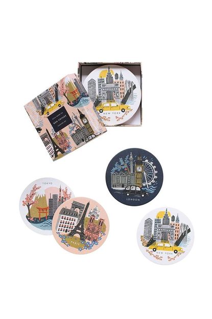 Rifle Paper Co Eight-Pack Cities Coaster Set